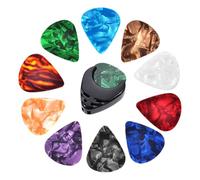 Bulk Guitar Picks, Multicolor Cool Guitar Picks Set of 10, own Adhesive Electric Picks with Holder, Colorful Picks Kit for Acoustic Bass Players, necessary Playing Accessories 0.02in