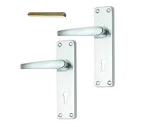 Bulk Hardware BH00002 Set Maniglia con Serratura in Alluminio Lucido, 150 mm, Bianco