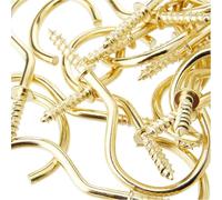 Bulk Hardware BH00033 Ganci per Tazze a Vite Placcati Ottone Anodizzato con Spalla, 19 mm, Bianco, Set di 50