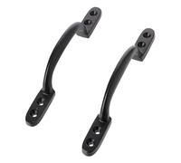 Merriway BH00060 Maniglia a D in Ferro Lavorato a Caldo, Nero, 17 x 9.8 x 1.8 cm, Set di 2 Pezzi