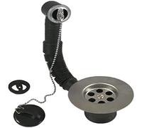 Bulk Hardware BH00426 Gruppo Piletta di Scarico e Troppo-Pieno con Tappo e Catenella,