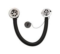 Bulk Hardware BH01262 Gruppo Piletta di Scarico e Troppo-Pieno con Tappo e Catenella per Bagno, 40 mm, Bianco