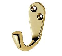 Bulk Hardware BH01321 Gancio Singolo Appendiabiti, Ottone Lucido, Bianco