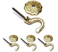 Bulk Hardware BH01609 Ganci Decorativi per Tendaggi con Elegante Rosetta Posteriore, Ottone Pieno, 35 mm, Bianco, Set di 8