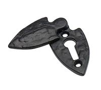 Bulk Hardware BH01797 Rosetta per Foro Chiave con Coperchio, Motivo a Giglio, Finitura Anticato, Nero Anticato