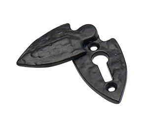 Bulk Hardware BH01797 Rosetta per Foro Chiave con Coperchio, Motivo a Giglio, Finitura Anticato, Nero Anticato