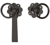 Merriway BH01807 Chiavistello ad Anello per Porte e Cancelli, Laccato, Nero, 150 mm