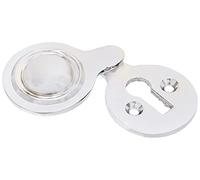 Bulk Hardware BH01810 Rosetta per Foro Chiave con Coperchio in Stile Vittoriano, Finitura Cromata, Bianco