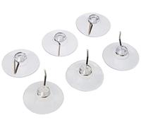 Bulk Hardware BH01993 Gancio a Ventosa di Plastica, in Tondino, Trasparente, 45 mm, Trasparente, Set di 6