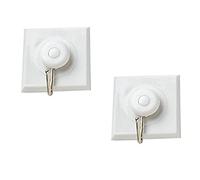 Bulk Hardware BH02014 Ganci Autoadesivi per Calendario con Uncino in Acciaio, 40 mm, Bianco, Set di 2
