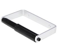 Bulk Hardware BH02038 Portarotolo da Bagno in Alluminio con Rullo, Alluminio/Nero