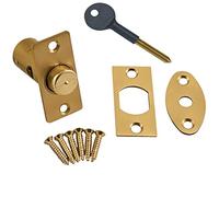 Bulk Hardware BH02051 Perno di Sicurezza per Porte o Finestre con Chiave, Ottone Pieno, 32 mm, Bianco