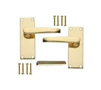 Bulk Hardware BH02096 Set Maniglie per Serratura in Stile Vittoriano, Ottone Lucido, 113 mm, Bianco