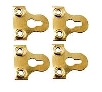 Bulk Hardware BH02265 Placchetta con Feritoie per Vetro, Finitura Anodizzata Ottone, 32 mm, Bianco, Set di 4