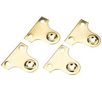 Bulk Hardware BH02268 Placchetta con Fori per Vetro, Finitura Anodizzata Ottone, 38 mm, Bianco, Set di 4