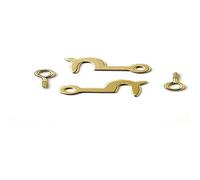 Bulk Hardware BH02305 Ganci e Occhielli Laterali per Cornici di Quadri e Foto, Finitura Anodizzata Ottone, 32 mm, Bianco, Set di 2