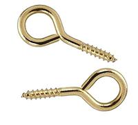 Bulk Hardware BH02312 Occhiello a Vite per Cornici di Specchi, Quadri e Foto, Finitura Anodizzata Ottone, 19 mm, Bianco, Set di 20