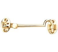 Bulk Hardware BH02549 Chiavistello con Gancio e Occhiello Tipo Silent per Cabine o Armadi in Ottone Pieno, 100 mm, Bianco