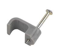 Bulk Hardware BH02818 Cavallotto Serracavo per Cavo Piatto, Doppino e Terra, 1 mm, Grigio, Set di 100