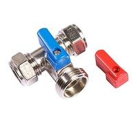 Bulk Hardware BH02906 Valvola per Lavatrice e Rubinetto a T con Chiave, 15 mm, Bianco