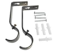Bulk Hardware BH03239 Staffa di Supporto a Parete per Bastone per Tende, Set di 2 Pezzi