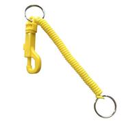 Bulk Hardware BH03474 Portachiavi a Moschettone in Plastica con Cordino a Spirale, Giallo