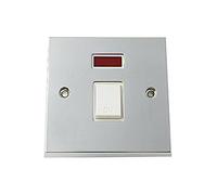 Bulk hardware BH03543-20 un palo interruttore doppio 1 modulo con neon - chrome