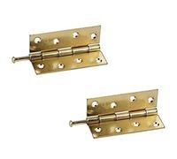 Merriway BH03837 Cerniera in Acciaio con Perno Amovibile, Bianco, 100 mm, Set di 2 Pezzi