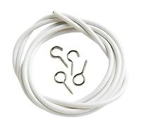 Bulk Hardware BH03875 Cordino per Tendaggi, Rivestimento in Plastica, con 2 Ganci e Occhielli, 240 mm, Bianco