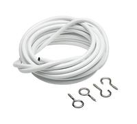 Bulk Hardware BH03877 Cordino per Tendaggi, Rivestimento in Plastica, con 2 Ganci e Occhielli, 100 mm, Bianco