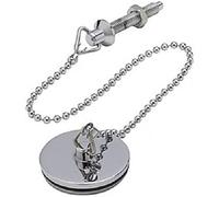 Bulk Hardware BH03911 Tappo Universale per Vasca e Lavabo, in Metallo, con Catena a Sferette 300 Mm, 38 mm, Bianco