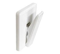 Bulk Hardware BH03999 Clip Autoadesiva in Plastica a Molla per Scontrini, Foglietti e Appunti, Bianco, Set di 3