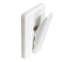 Bulk Hardware BH03999 Clip Autoadesiva in Plastica a Molla per Scontrini, Foglietti e Appunti, Bianco, Set di 3