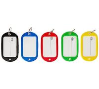 Bulk Hardware BH04017 Portaetichette per Chiavi e Bagagli con Anello, con Inserto per Etichetta in Cartoncino, 55 x 28 mm, Multicolore