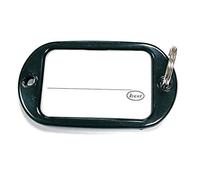 Bulk Hardware BH04019 Portaetichette per Chiavi e Bagagli con Anello, con Inserto per Etichetta in Cartoncino, 55 x 28 mm, Nero, Set di 5