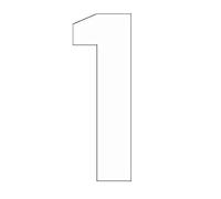 Bulk Hardware BH04240 Cifre Autoadesive su Pellicola Vinilica, Numero 1, 150 mm, Bianco, Set di 3