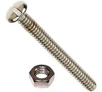 Bulk Hardware BH04303 Bullone Interamente Filettato con Testa a Taglio a Bordo Stondato, M4, 20 mm, Bianco, Set di 45