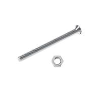 Bulk Hardware BH04307 Bullone Interamente Filettato con Testa a Taglio Svasata, M4, 50 mm, Bianco, Set di 20