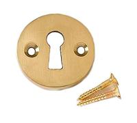 Bulk Hardware BH04340 Rosetta Circolare con Foro per Chiave Aperto, Ottone Lucido in Stile Vittoriano, 35 mm, Bianco