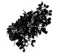 Bulk Hardware BH04444 Cavallotti Serracavo a Doppio Cavo, per Cavo Coassiale TV e Satellite WF65/CT63, 10 mm, Nero, Set di 100