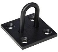 Bulk Hardware BH04490 Anello a U Rinforzato su Piastra di Attacco per Catene e Altro, 65 x 55 mm, Nero