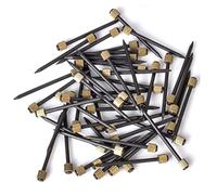 Bulk Hardware BH04784 Chiodo per Ganci Appendi-Quadri in Acciaio Temprato con Testa Zigrinata in Ottone, Bianco, Set di 25