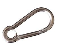 Bulk Hardware BH05012 Occhiello con Gancio a Moschettone, in Acciaio Inossidabile A2 316 di Grado Marino, Sezione M8, Bianco