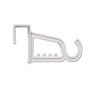 Bulk Hardware BH05071 Gancio di Servizio Sopra-Porta per Appendere Abiti e Asciugamani, Gancio Singolo con 5 Spazi, Bianco, Set di 2
