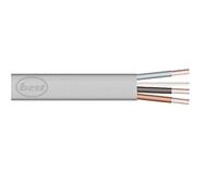 Bulk Hardware BH05693 Flat 3-core and Earth 6243Y, 10 m, 1.0 mm - grigio