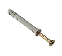 Bulk Hardware BH05917 martello tipo solido da parete con tassello in nylon, M6 x 70 mm (1/10,2 cm "x 2.3/4 inch) - Confezione da 20, bianco, BH05918