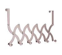 Bulk Hardware BH05970, binario appendiabiti a fisarmonica da appendere alla porta, dotato di 6 ganci in cromo lucido