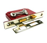 Bulk Hardware BH06053 Sashlock 3-lever CP piastra bilancio rosso 75 mm (7,6 cm)