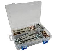 Bulk Hardware BH06600 assortimento di nylon martello di fissaggio tasselli in a 8 vano valigetta.