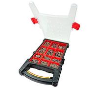 Bulk Hardware BH06611 assortimento di colore giallo con filettatura doppia testa in zinco in a 12 scomparti custodia per il trasporto.
